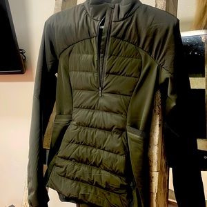 Lululemon Down For It All Pullover Dark Olive Size 6